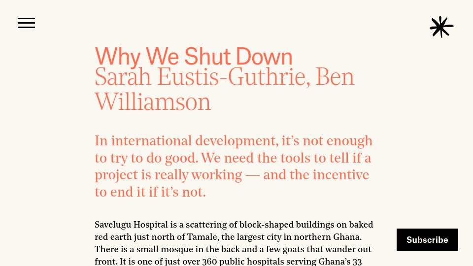 Screenshot of asteriskmag.com: Why We Shut Down