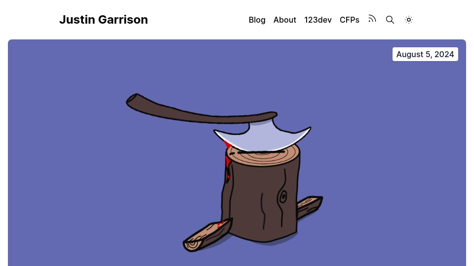 Screenshot of justingarrison.com: 21 More AWS Services They Should Cancel