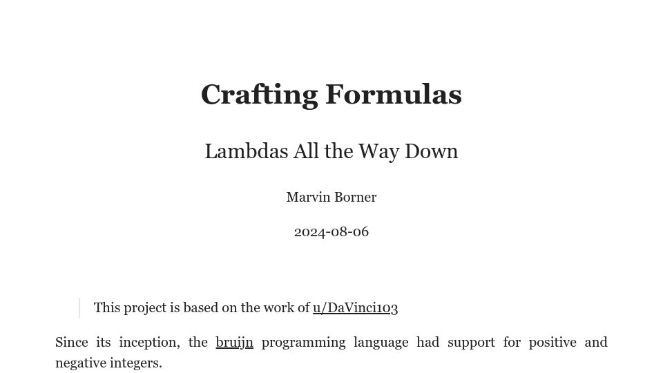 Screenshot of text.marvinborner.de: Crafting formulas: Lambdas all the way down