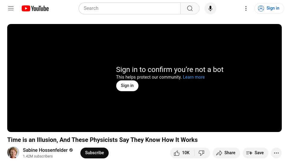 Screenshot of youtube.com: Time is an illusion, and these physicists say they know how it works [video]