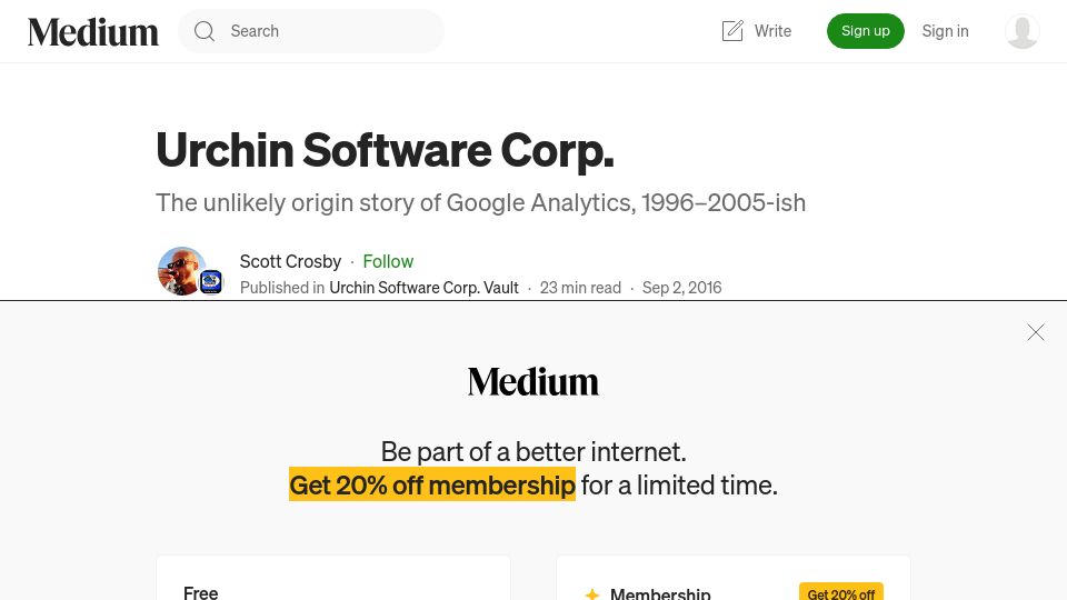 Screenshot of urchin.biz: Urchin Software Corp: The unlikely origin story of Google Analytics (2016)