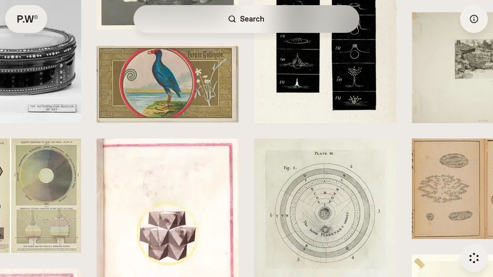 Screenshot of public.work: Public Work: a search engine for public domain images