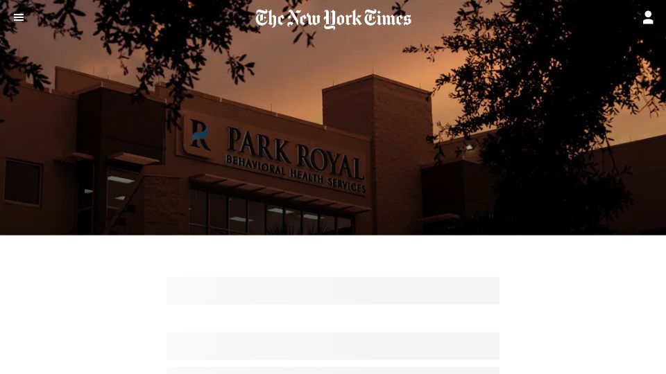 Screenshot of nytimes.com: How a leading chain of psychiatric hospitals traps patients