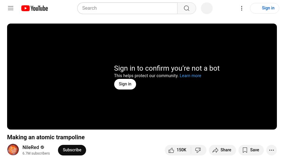 Screenshot of youtube.com: Making an atomic trampoline [video]