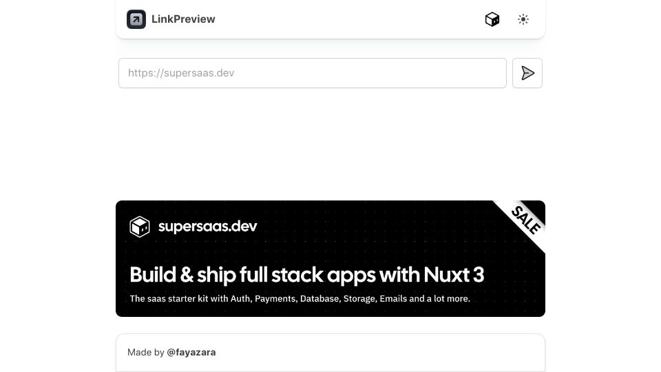 Screenshot of linkpreview.xyz: Show HN: Linkpreview, see how your sites looks in social media and chat apps