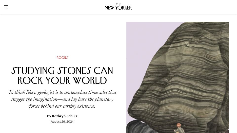 Screenshot of newyorker.com: Studying Stones Can Rock Your World