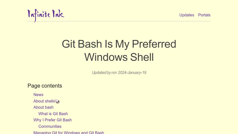 Screenshot of ii.com: Git Bash is my preferred Windows shell