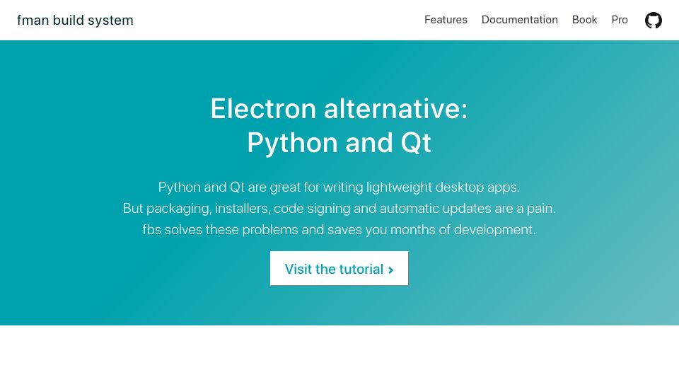 Screenshot of build-system.fman.io: Fman Build System