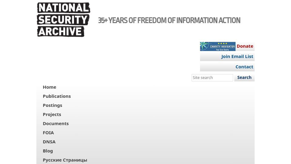 Screenshot of nsarchive.gwu.edu: The CIA-in-Chile Scandal at 50