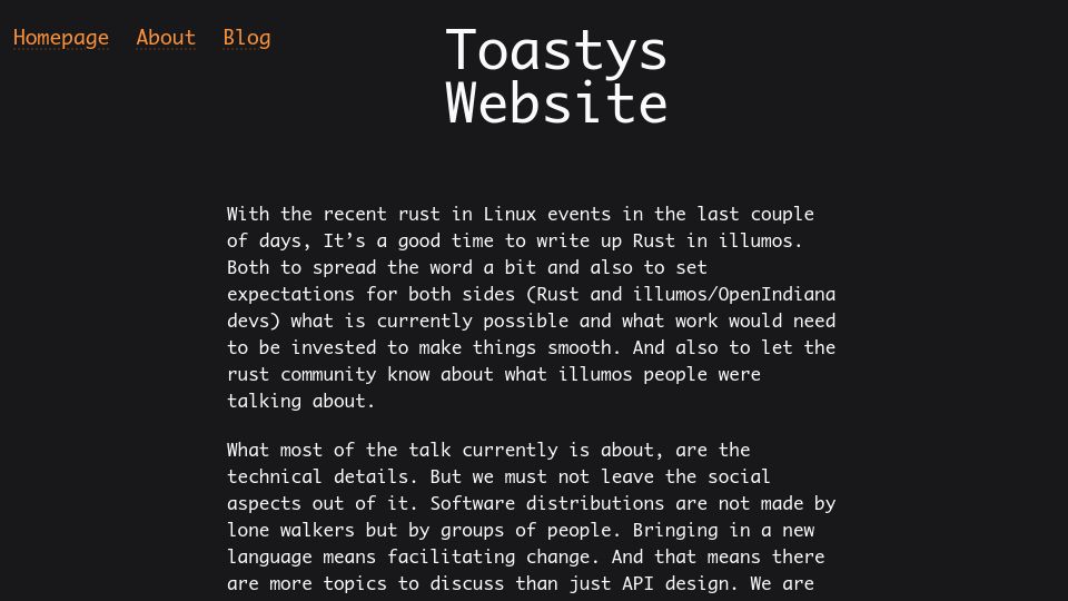 Screenshot of wegmueller.it: Rust in illumos