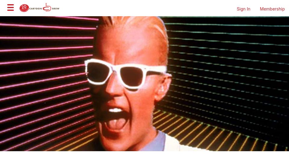 Screenshot of cartoonbrew.com: Max Headroom and the World of Pseudo-CGI (2013)
