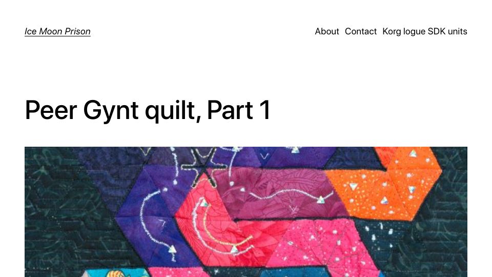 Screenshot of icemoonprison.com: Peer Gynt quilt, Part 1 (2021)