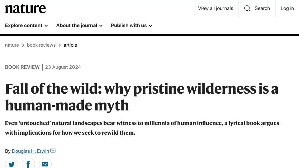 Screenshot of nature.com: Nature’s Ghosts: The World We Lost and How to Bring it Back
