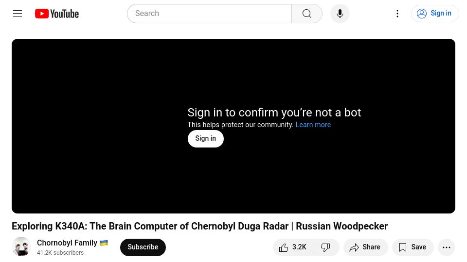 Screenshot of youtube.com: K340A: The Brain Computer of Chernobyl Duga Radar [video]