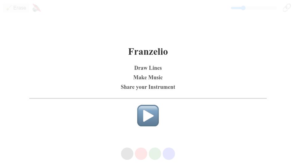 Screenshot of franzelio.franzai.com: Show HN: Franzelio – Draw lines, make music, share your instrument