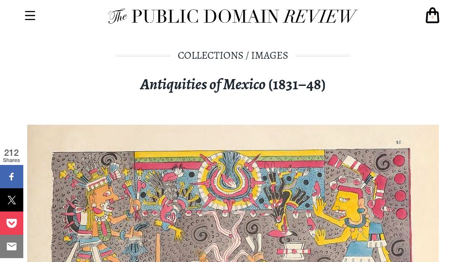 Screenshot of publicdomainreview.org: Antiquities of Mexico (1831–48)