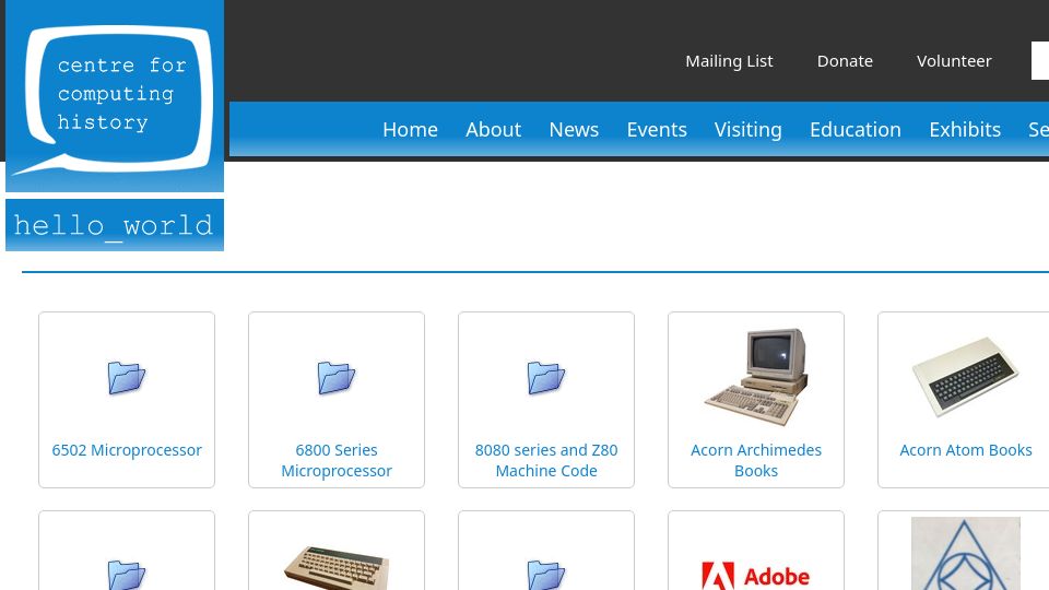 Screenshot of computinghistory.org.uk: Old Computing Books