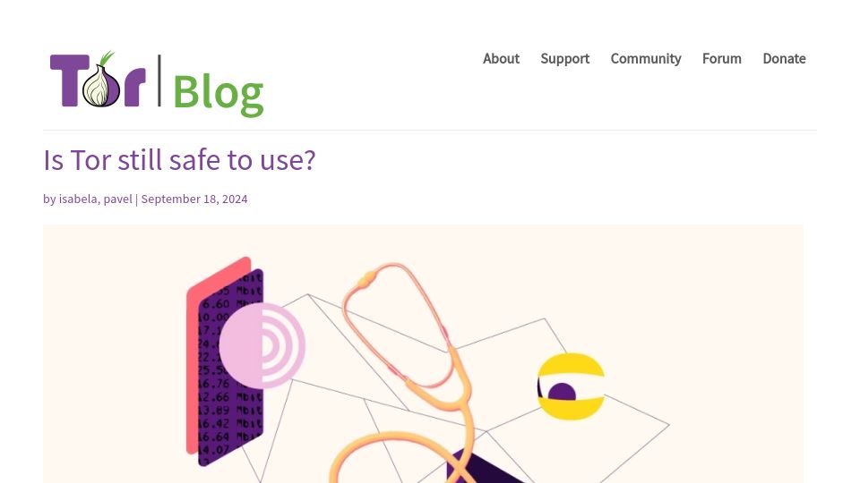 Screenshot of blog.torproject.org: Is Tor still safe to use?
