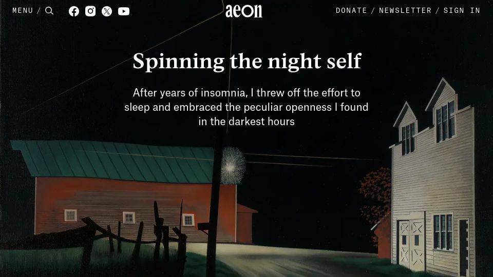 Screenshot of aeon.co: Spinning the Night Self