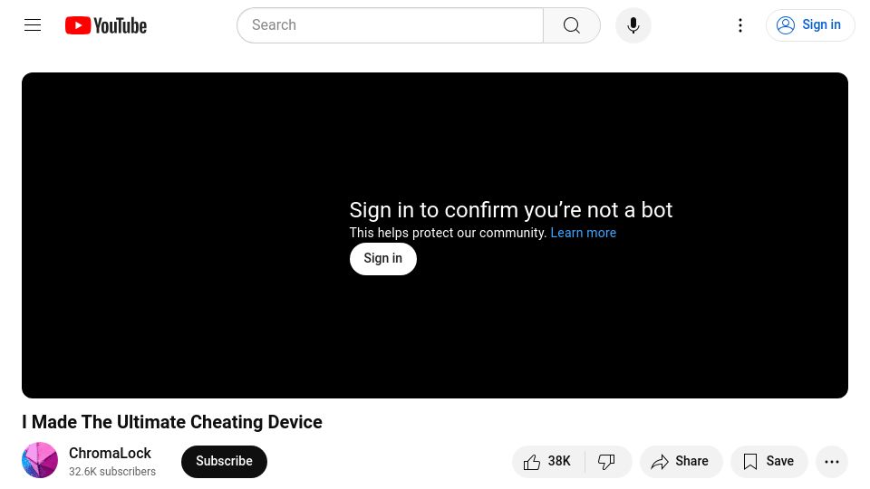 Screenshot of youtube.com: The Cheating Device (ChatGPT on a TI-84) [video]