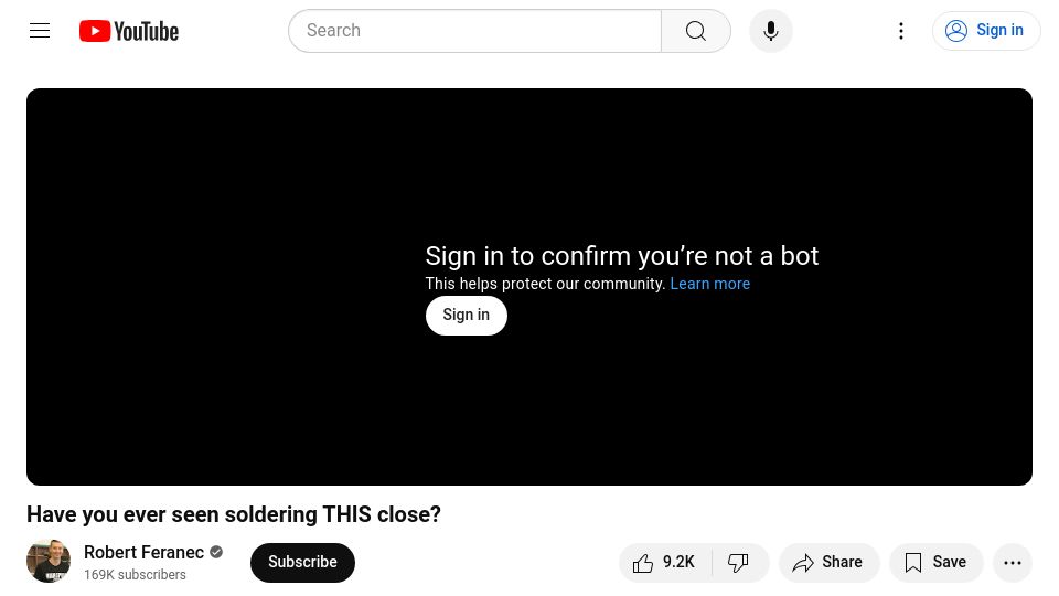 Screenshot of youtube.com: Have you ever seen soldering this close? [video]