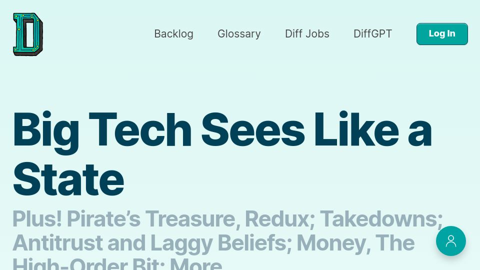 Screenshot of thediff.co: Big Tech Sees Like a State (2020)