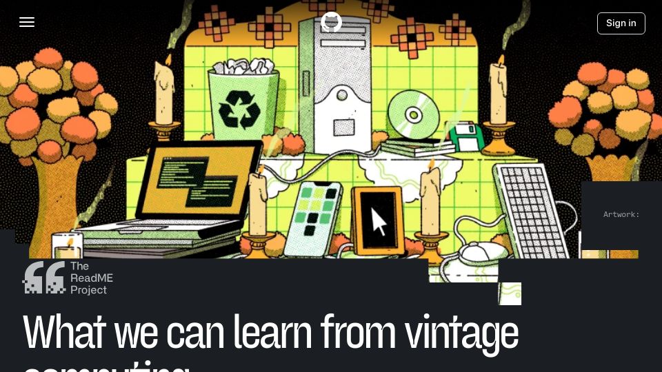 Screenshot of github.com: What we can learn from vintage computing