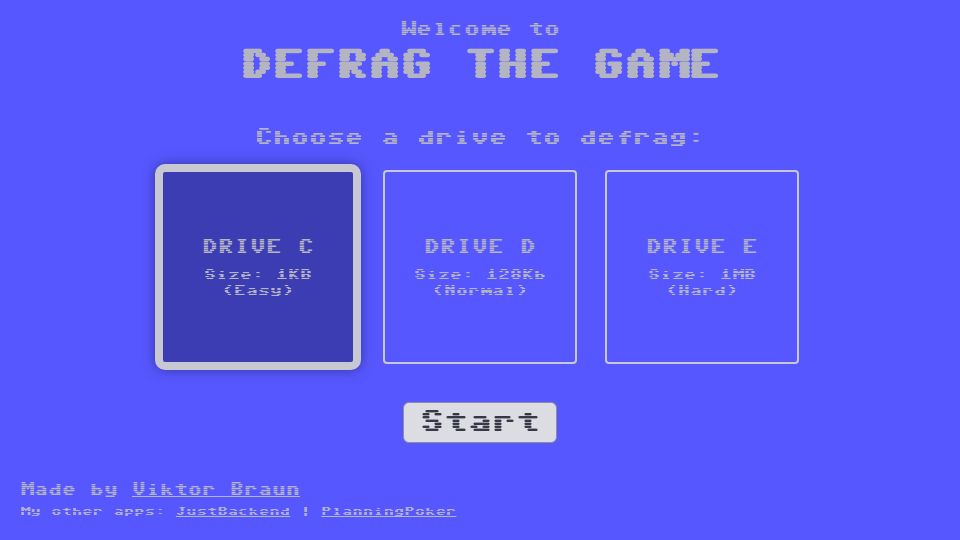 Screenshot of defrag-game.com: Show HN: Defrag the Game