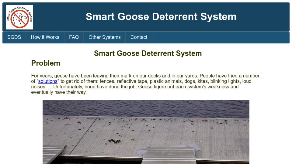 Screenshot of irowbot.duckdns.org: Smart Goose Deterrent System