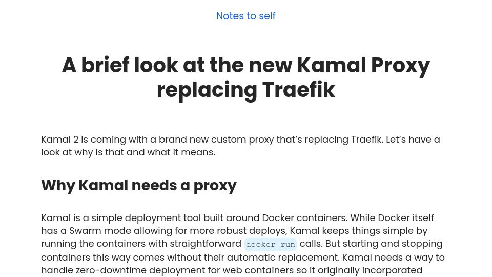 Screenshot of nts.strzibny.name: A brief look at the new Kamal Proxy