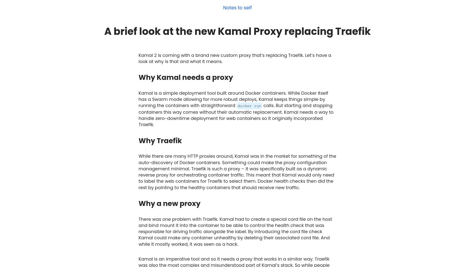 Screenshot of nts.strzibny.name: A brief look at the new Kamal Proxy