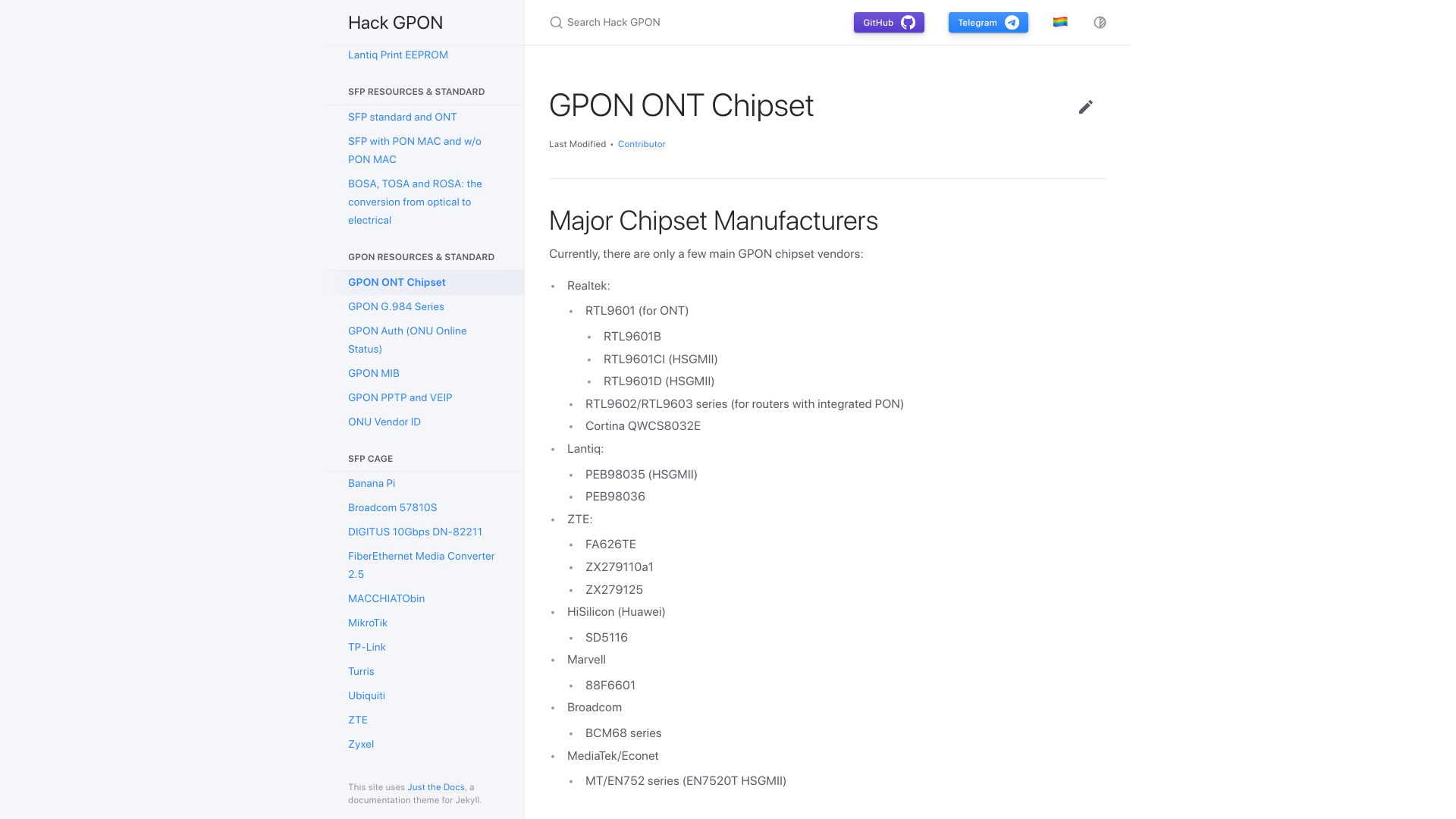 Screenshot of hack-gpon.org: Hack GPON – how to access, change and edit fibre ONTs