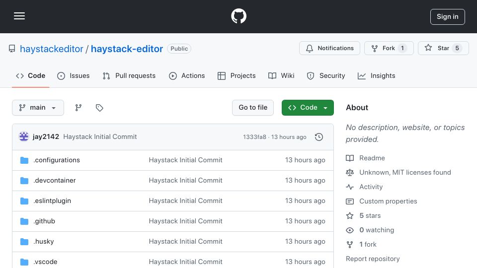 Screenshot of github.com: Launch HN: Haystack (YC S24) – Visualize and edit code on an infinite canvas