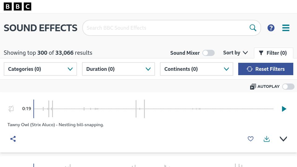 Screenshot of sound-effects.bbcrewind.co.uk: BBC Sound Effects Library