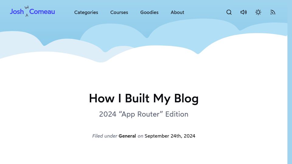 Screenshot of joshwcomeau.com: How I Built My Blog