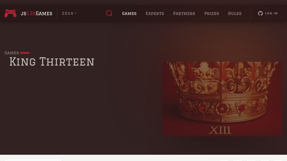 Screenshot of js13kgames.com: Show HN: King Thirteen: 2048 with chess pieces, in under 13 KB