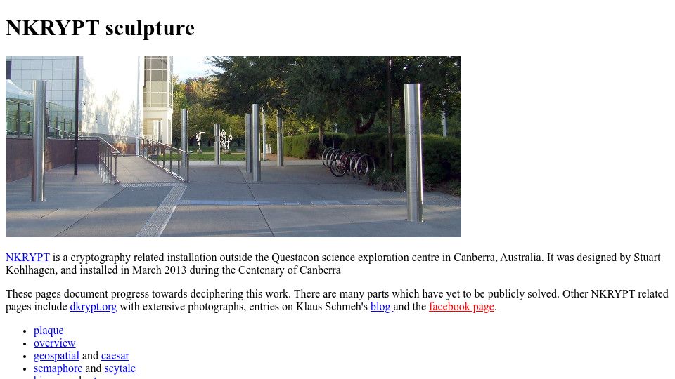 Screenshot of meme.net.au: NKRYPT Sculpture