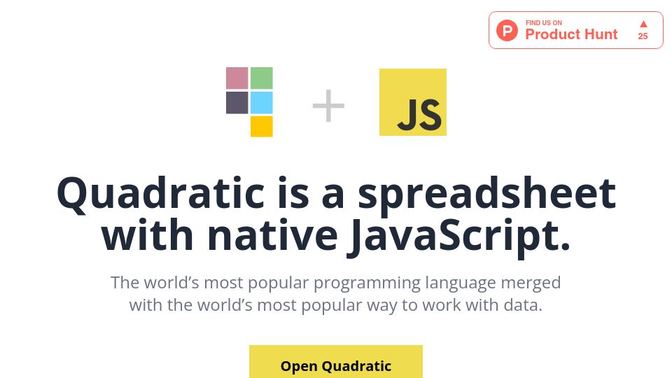 Screenshot of quadratichq.com: Show HN: Quadratic – native JavaScript support in a spreadsheet