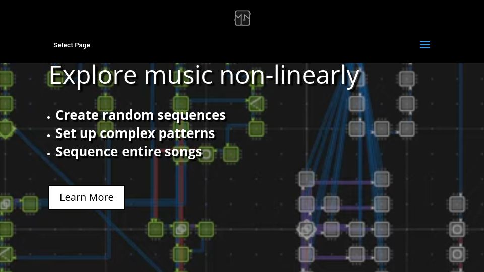 Screenshot of midinous.com: Explore Music Non-Linearly