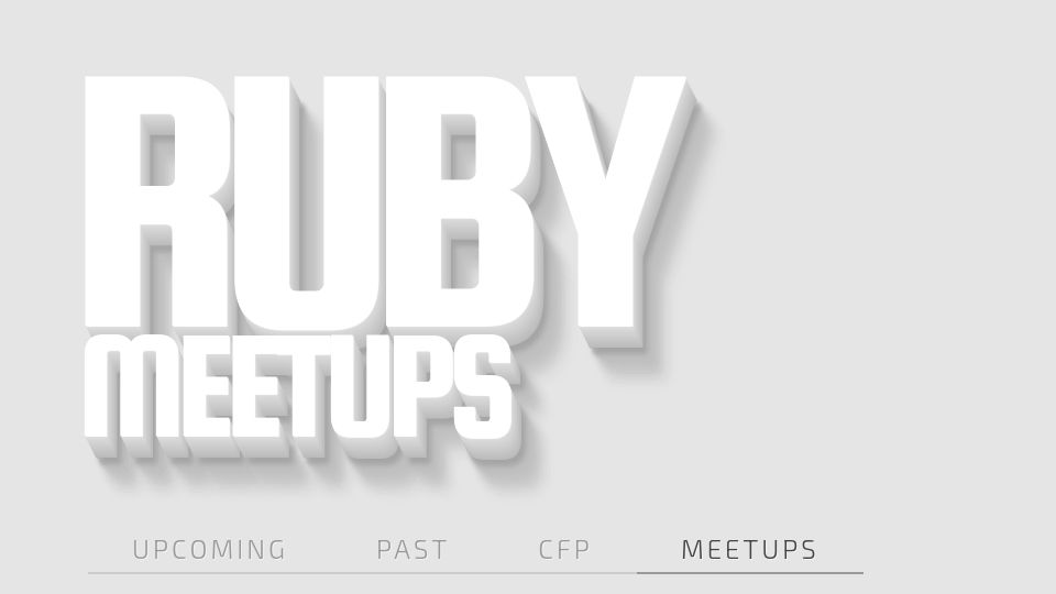 Screenshot of rubyconferences.org: Ruby Meetups