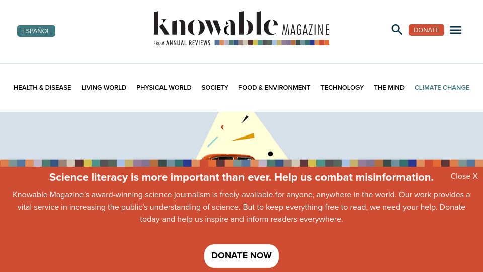 Screenshot of knowablemagazine.org: New forms of steel for stronger, lighter cars