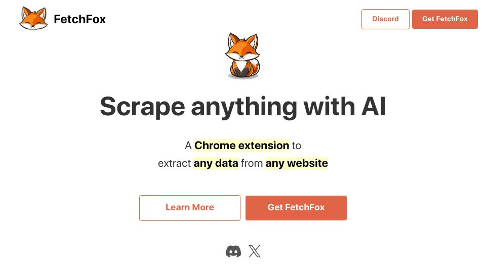 Screenshot of fetchfoxai.com: Show HN: I'm making an AI scraper called FetchFox