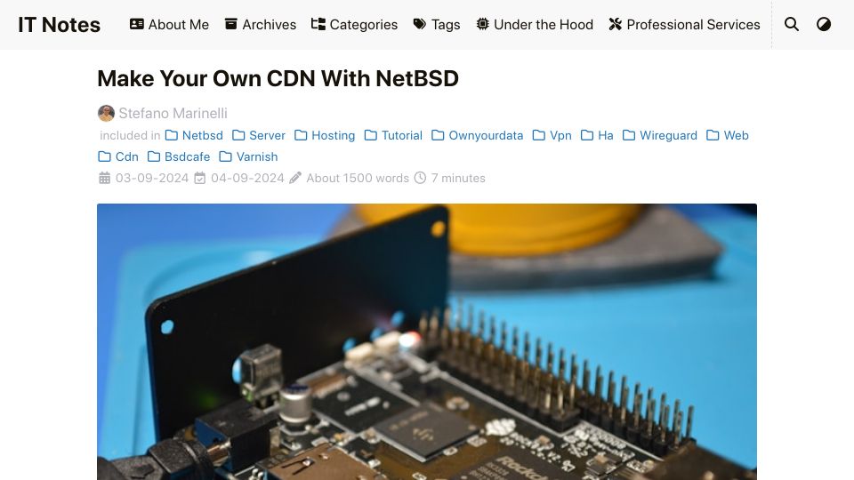 Screenshot of it-notes.dragas.net: Make Your Own CDN with NetBSD