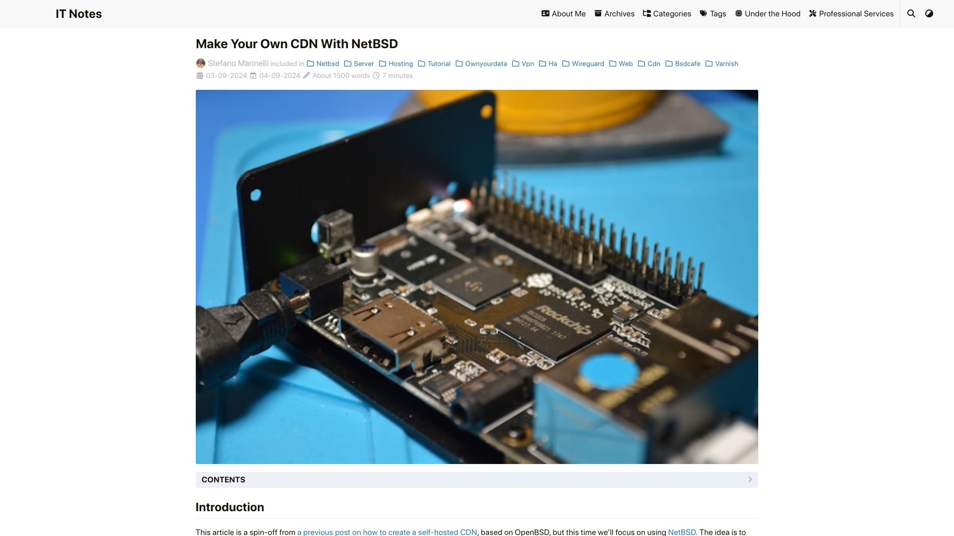 Screenshot of it-notes.dragas.net: Make Your Own CDN with NetBSD