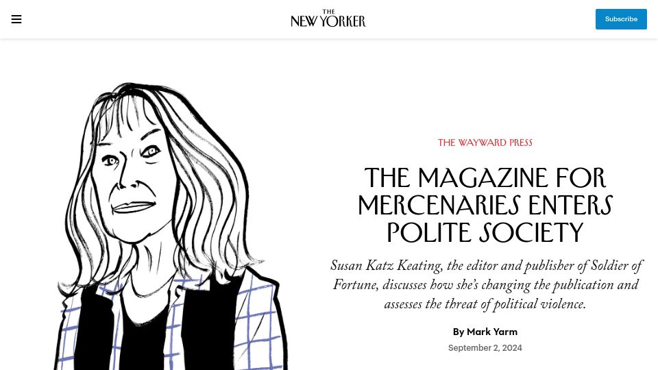 Screenshot of newyorker.com: The Magazine for Mercenaries Enters Polite Society