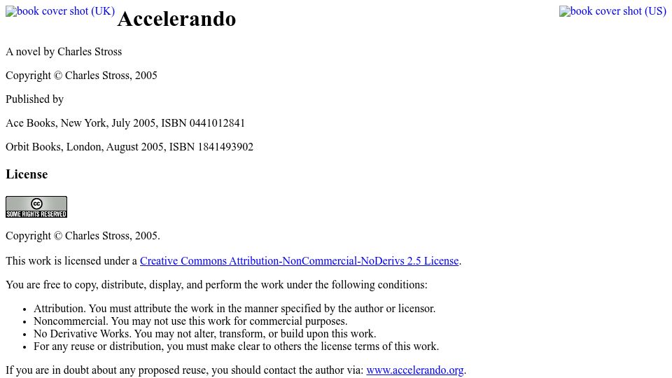 Screenshot of antipope.org: Accelerando (2005)