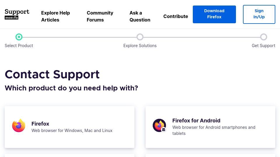 Screenshot of support.mozilla.org: Mozilla introduces updates to tab management in Firefox