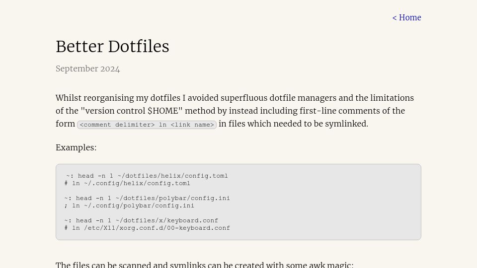 Screenshot of iamdan.me: Better Dotfiles