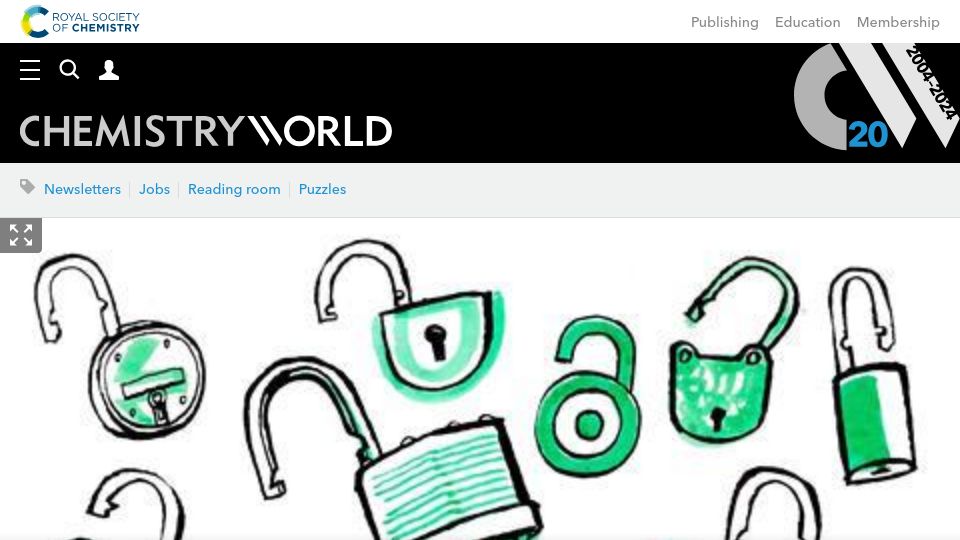 Screenshot of chemistryworld.com: Will open science change chemistry?