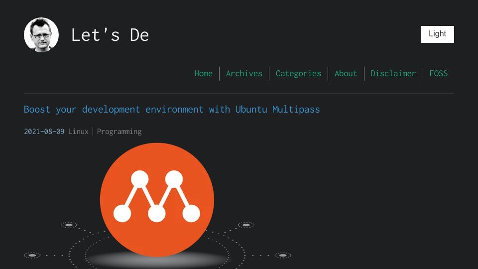 Screenshot of letsdebug.it: Boost your development environment with Ubuntu Multipass